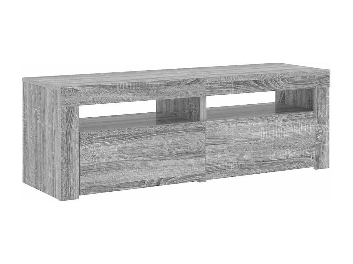 Móvel de TV com luzes LED 120x35x40 cm cinzento sonoma