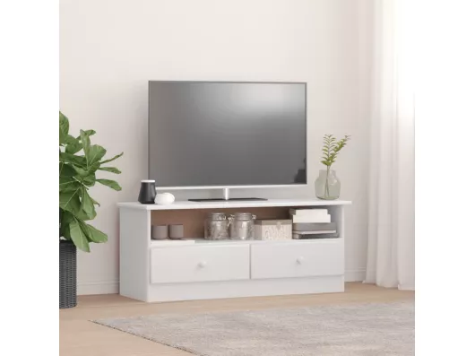 Kauf Unique TV-Schrank mit Schubladen ALTA Weiß 100x35x41 cm Kiefernholz