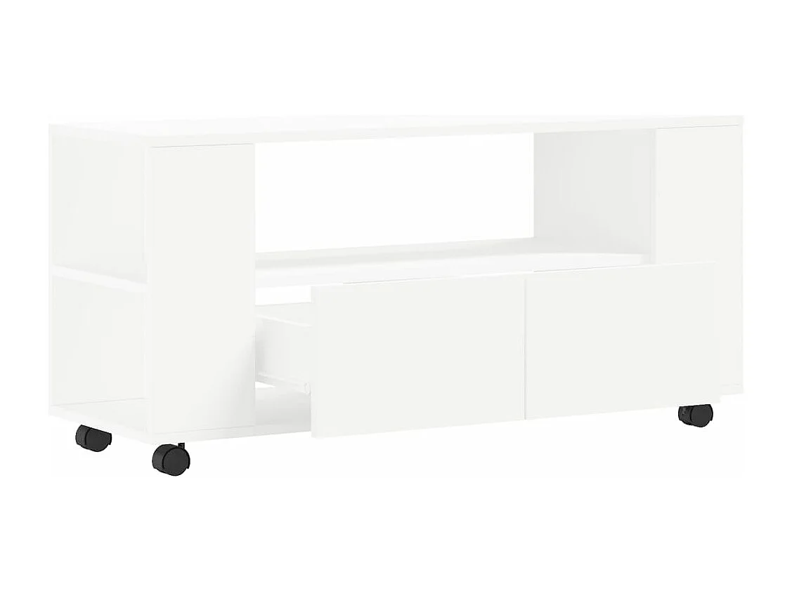 Mobile Porta TV Bianco 102x34,5x43 cm in Legno Multistrato