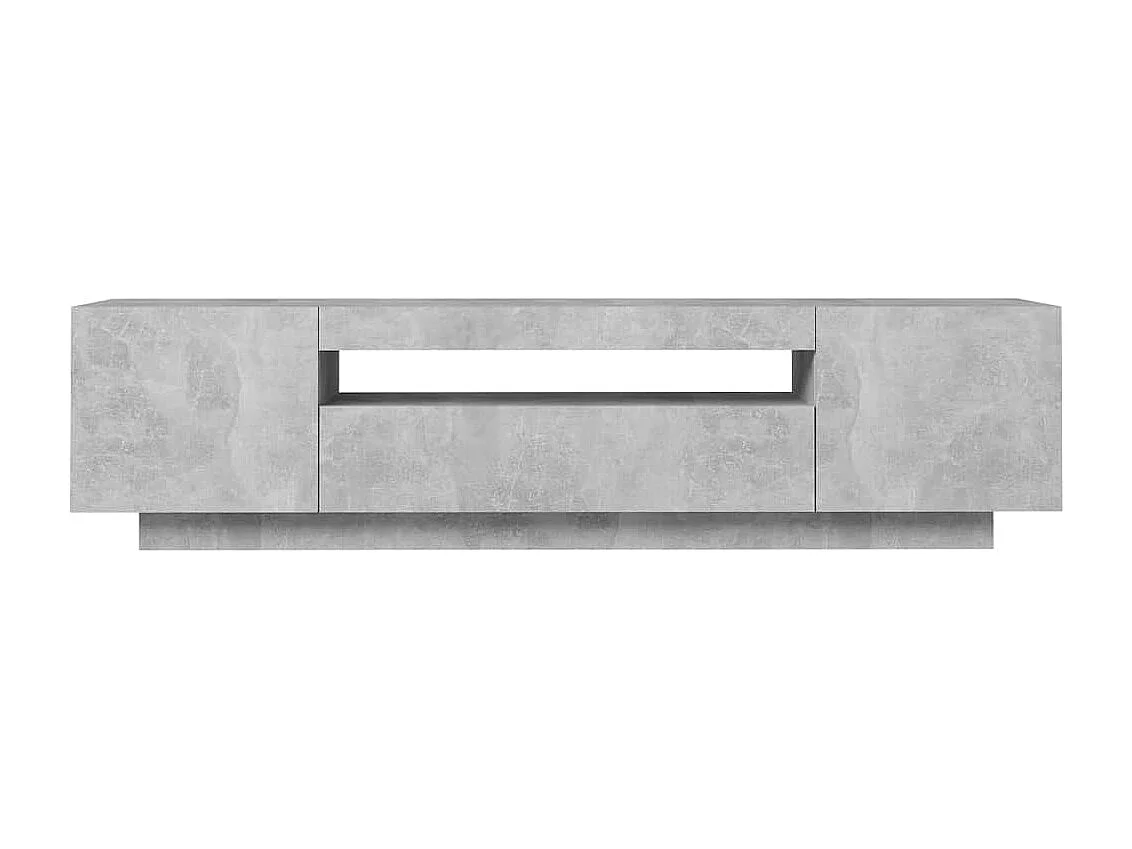 Meuble TV avec lumières LED gris béton 160x35x40 cm