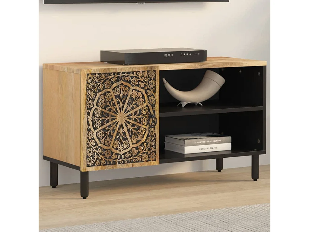 Móvel de TV 80x31x46 cm madeira de mangueira maciça