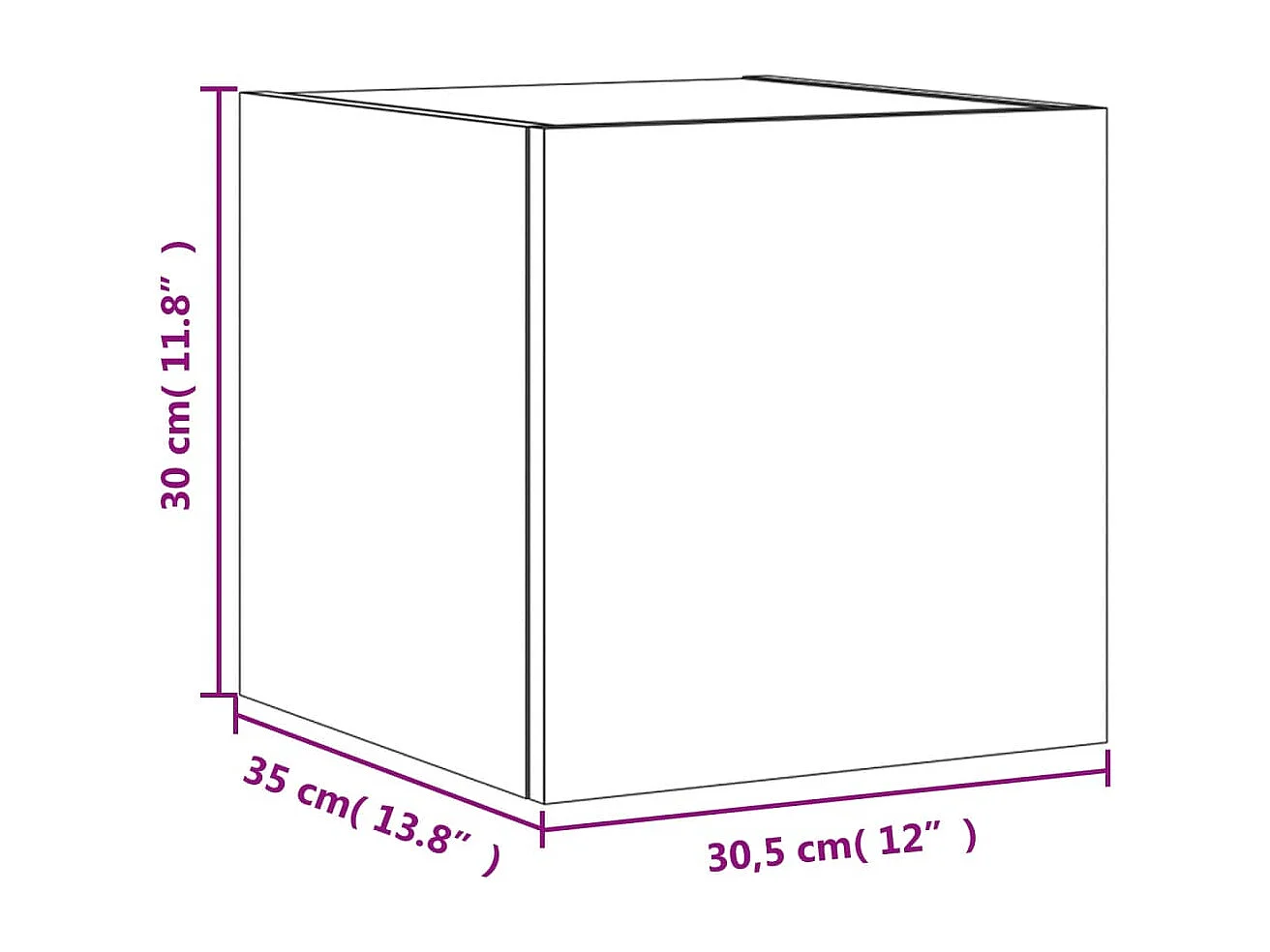 Meubles TV muraux avec lumières LED 2 pcs blanc 30,5x35x30 cm