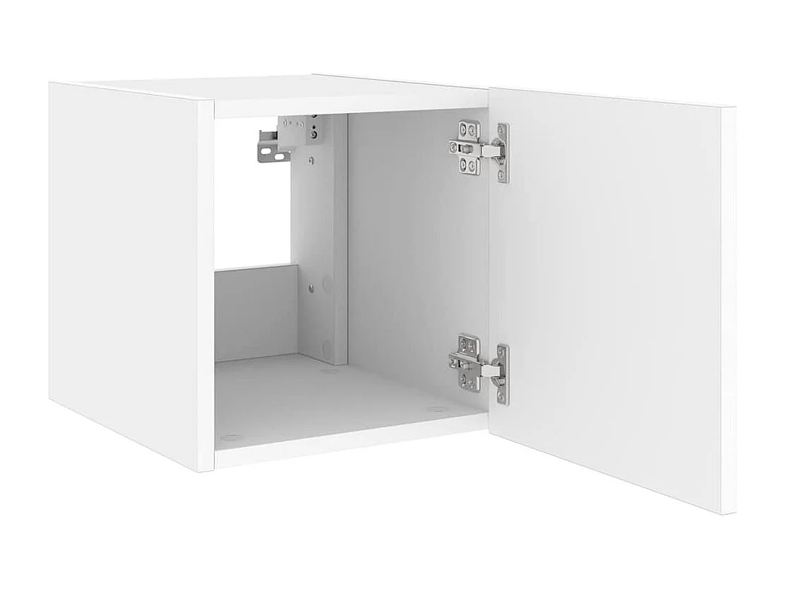 Meubles TV muraux avec lumières LED 2 pcs blanc 30,5x35x30 cm