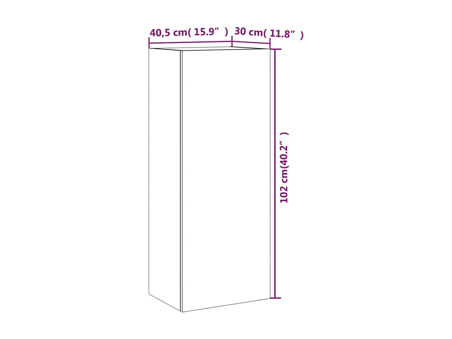Meuble TV mural blanc 40,5x30x102 cm bois d'ingénierie