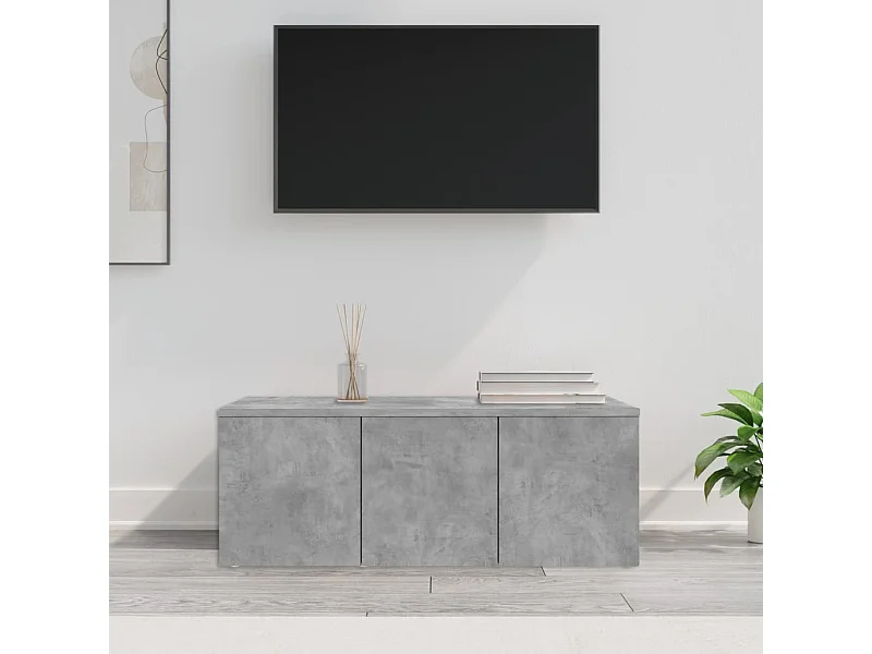 Mobile Porta TV Grigio Cemento 80x34x30 cm Legno Multistrato