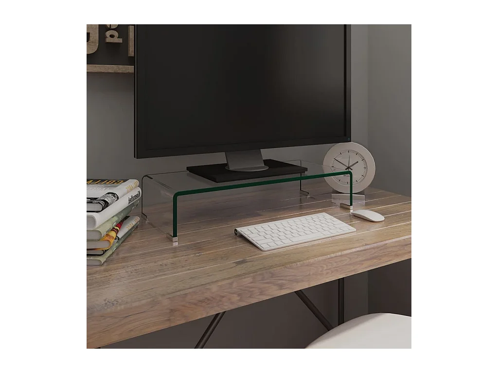 Meuble TV/pour moniteur 60x25x11 cm verre transparent