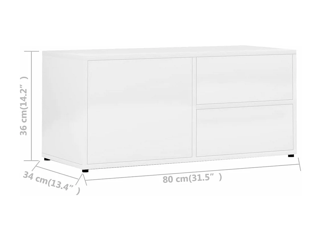 TV-Schrank Hochglanz-Weiß 80x34x36 cm Holzwerkstoff