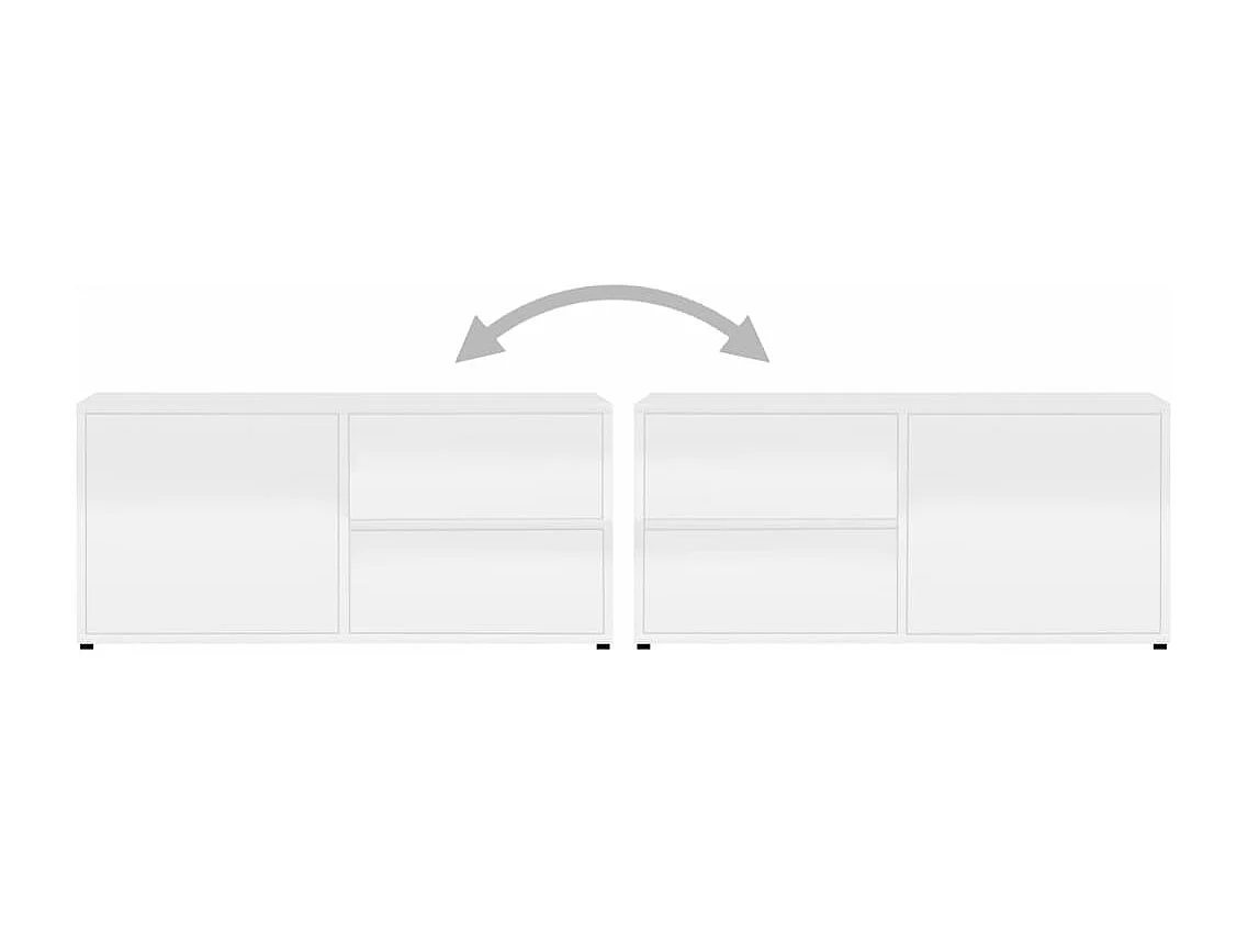 TV-Schrank Hochglanz-Weiß 80x34x36 cm Holzwerkstoff