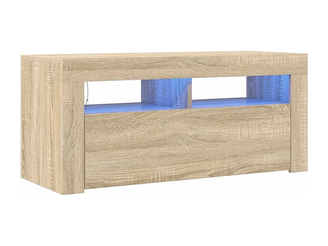 TV-Schrank mit LED-Leuchten Sonoma-Eiche 90x35x40 cm