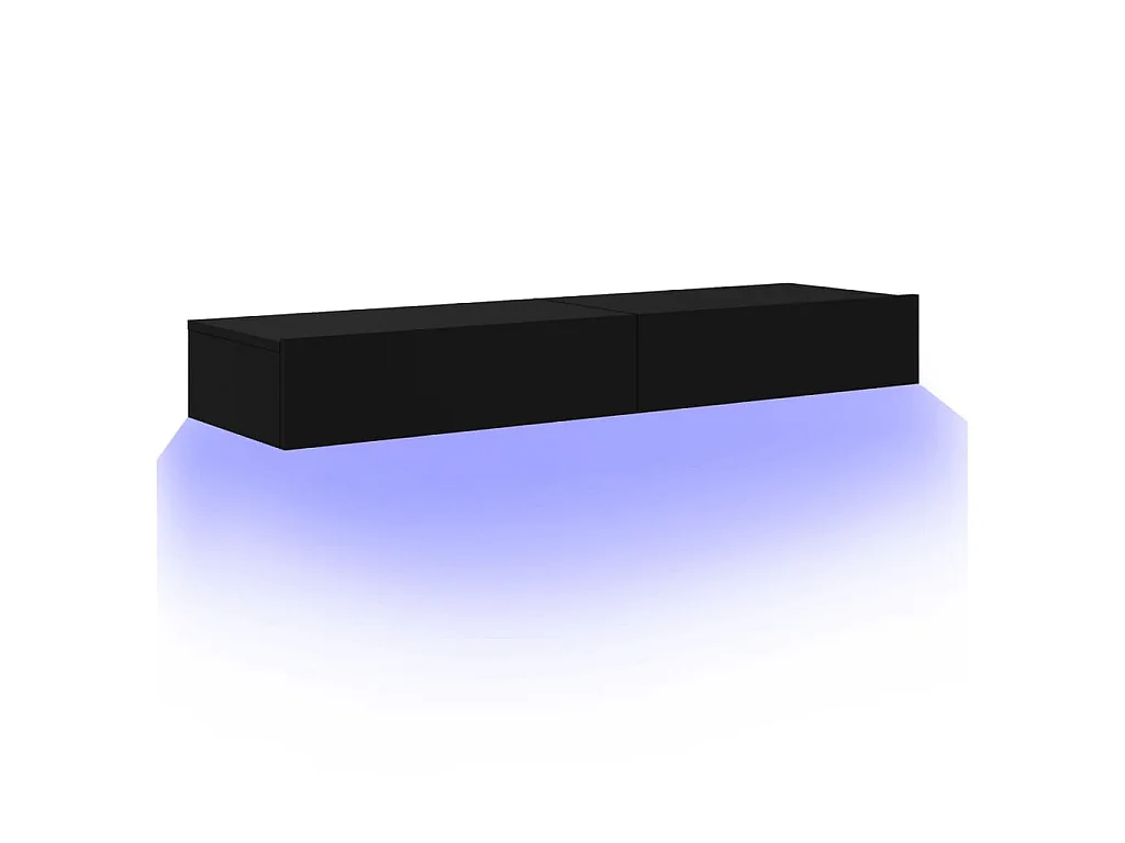 Mobili Porta TV con Luci LED 2pz Neri 60x35x15,5 cm