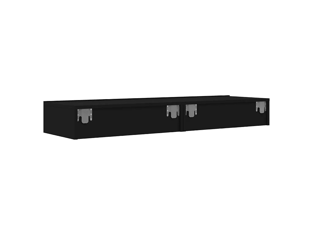 Mobili Porta TV con Luci LED 2pz Neri 60x35x15,5 cm