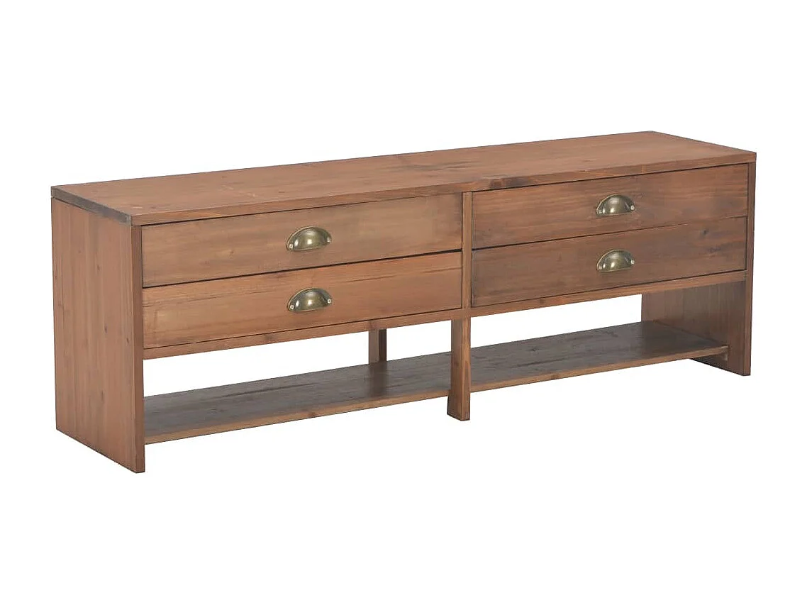Meuble TV avec 4 tiroirs 120x30x40 cm Bois massif de sapin