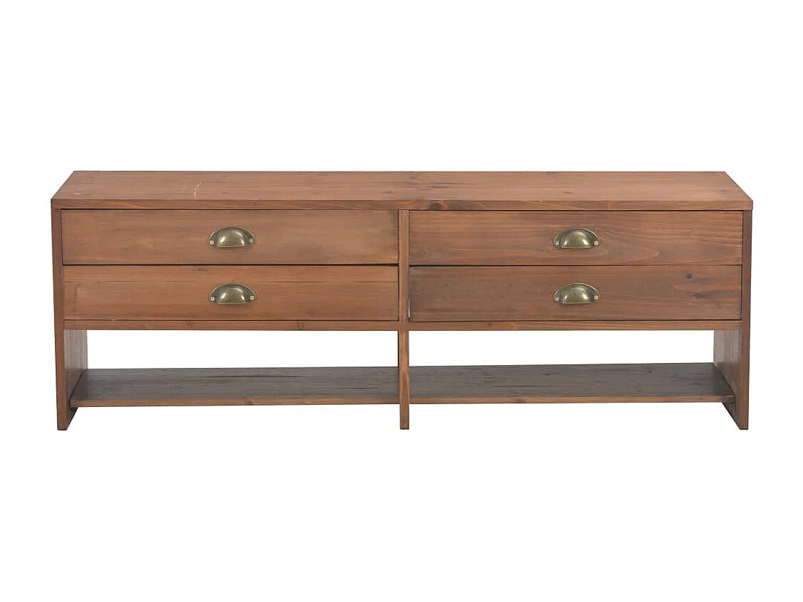 Meuble TV avec 4 tiroirs 120x30x40 cm Bois massif de sapin