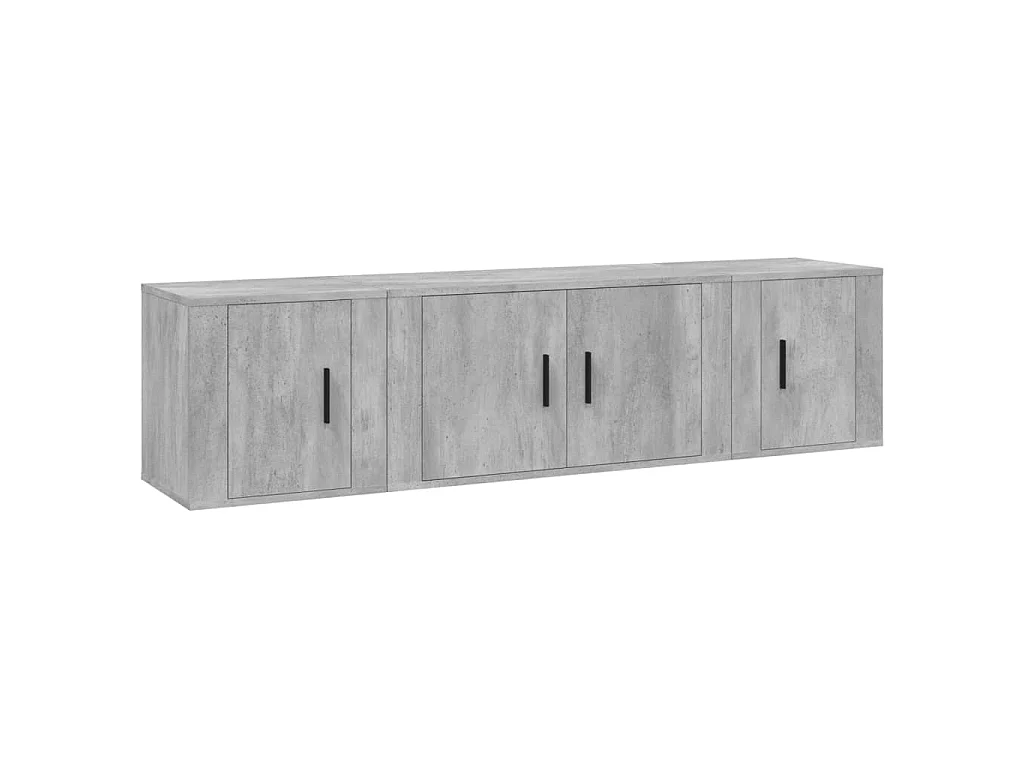 Conjunto móveis de TV 3 pcs madeira processada cinzento cimento