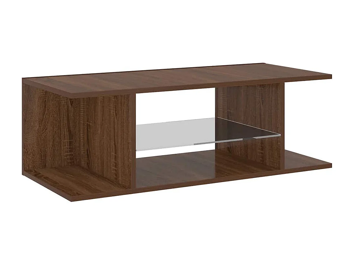 Meuble TV avec lumières LED Chêne marron 90x39x30 cm