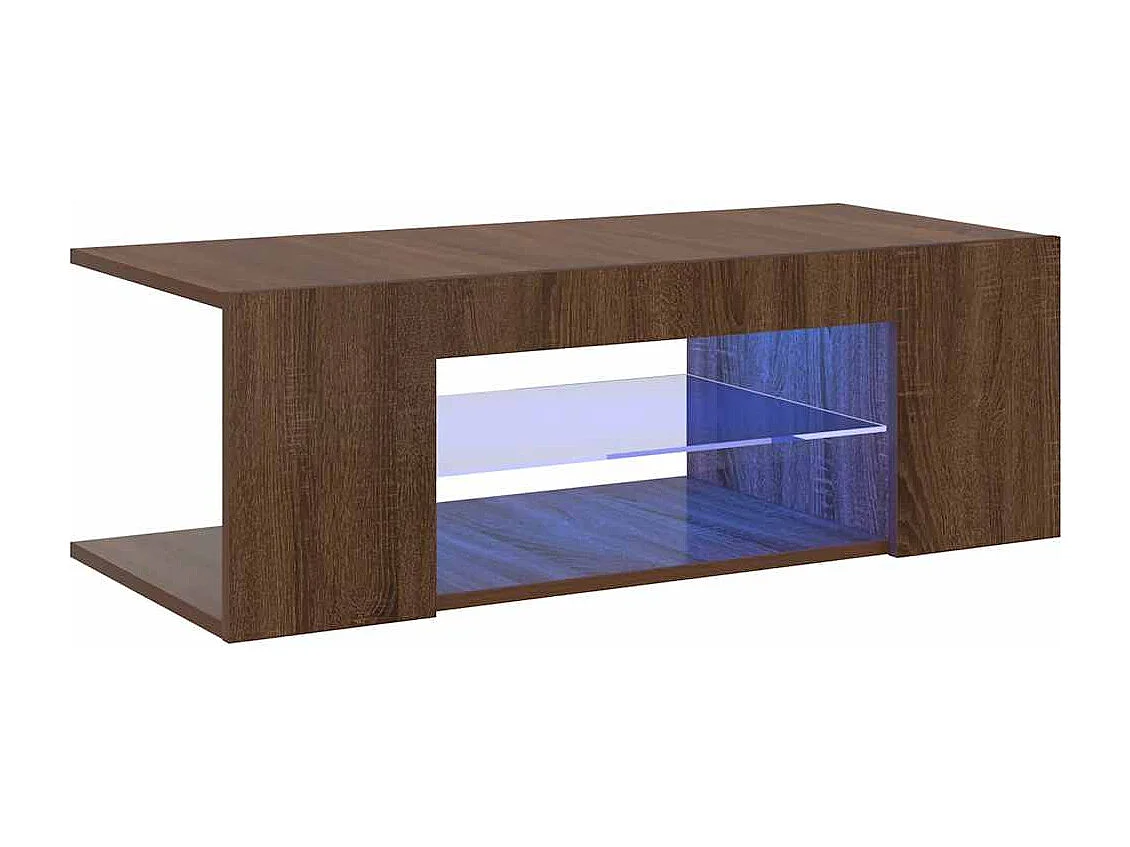 Meuble TV avec lumières LED Chêne marron 90x39x30 cm