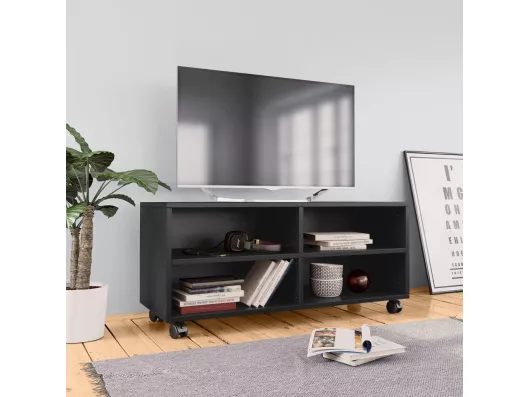 Kauf Unique TV-Schrank mit Rollen Schwarz 90x35x35 cm Holzwerkstoff