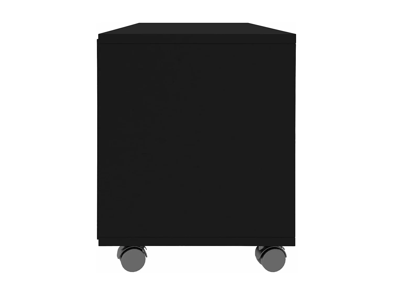 Mueble de TV con ruedas madera contrachapada negro 90x35x35 cm