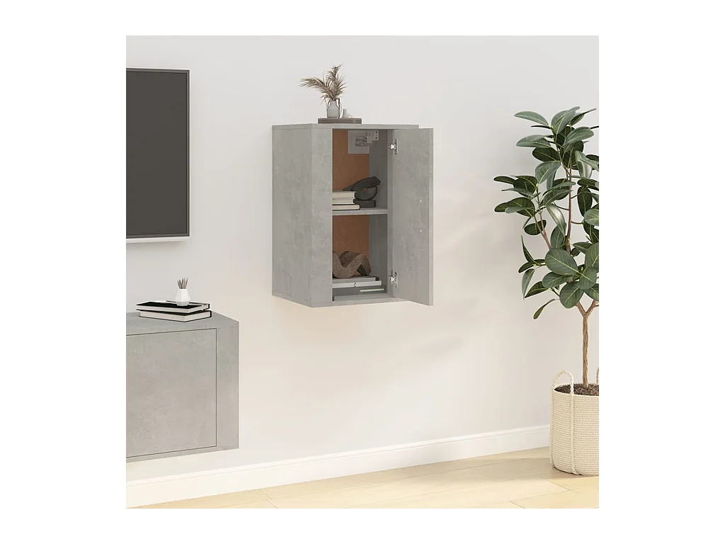 Mueble para TV de pared gris hormigón 40x34,5x60 cm
