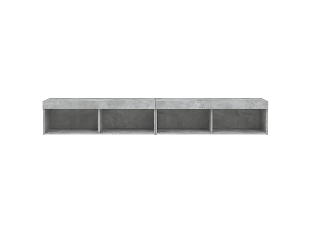 Meubles TV avec lumières LED 2 pcs gris béton 100x30x30 cm