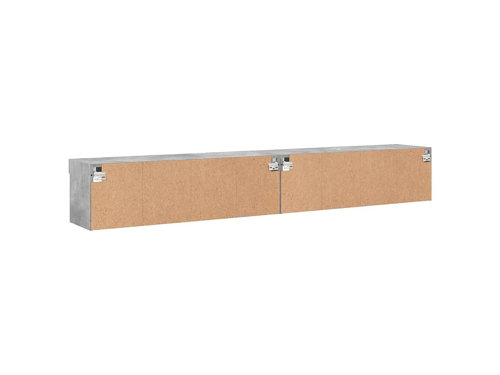Meubles TV avec lumières LED 2 pcs gris béton 100x30x30 cm