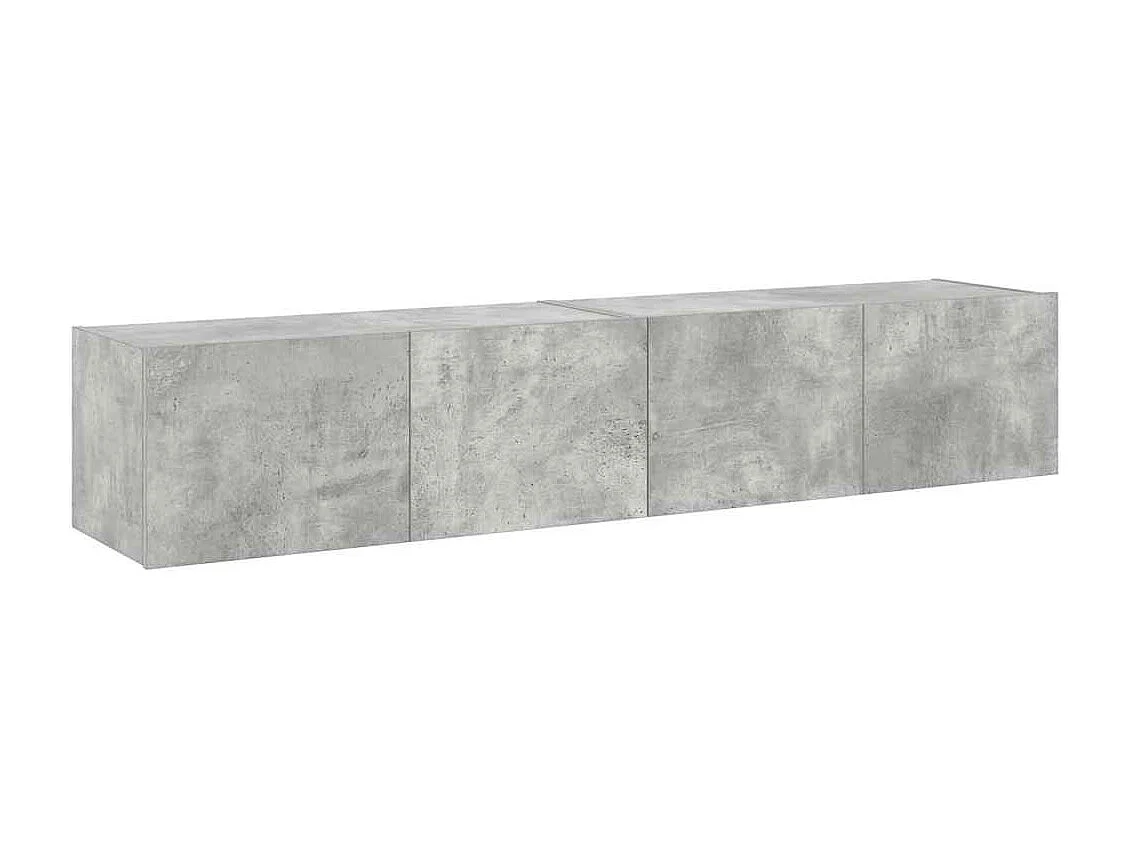 Tv-wandmeubels met LED-verlichting 2 st 80x35x31 cm betongrijs