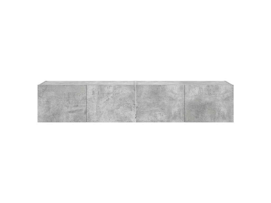 Meubles TV muraux et lumières LED 2pcs gris béton 80x35x31 cm