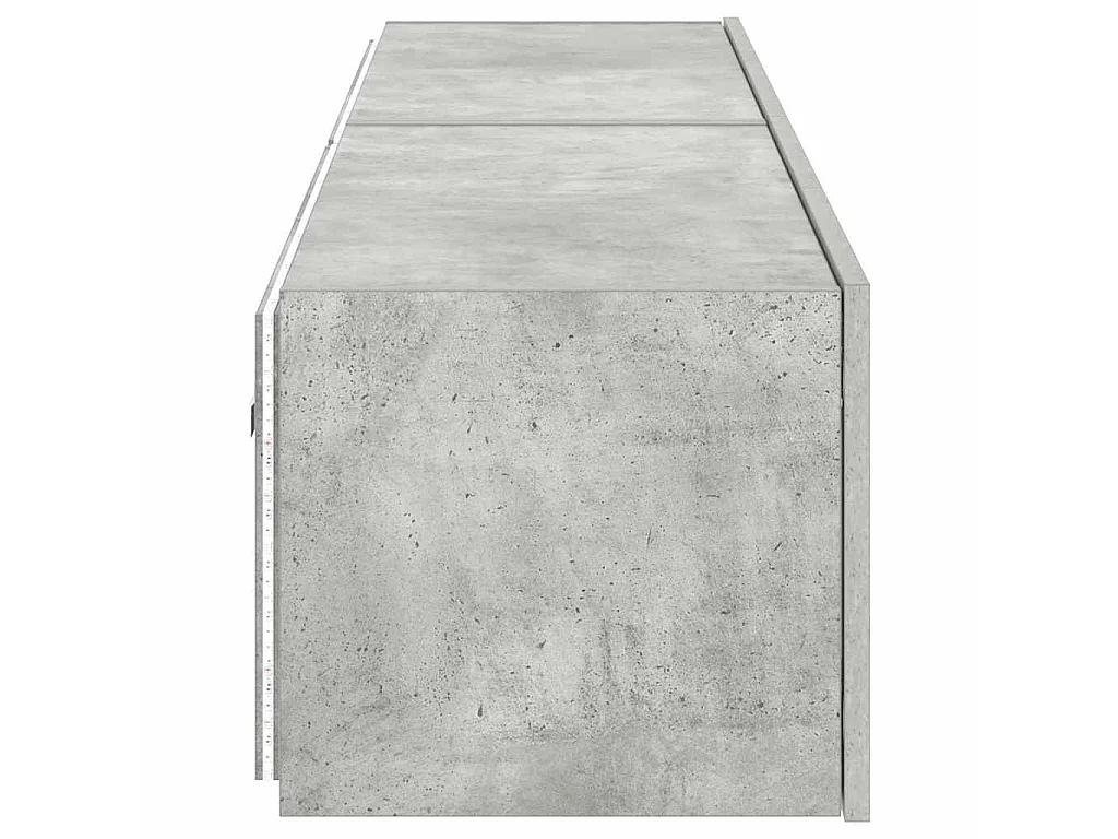 Meubles TV muraux et lumières LED 2pcs gris béton 80x35x31 cm