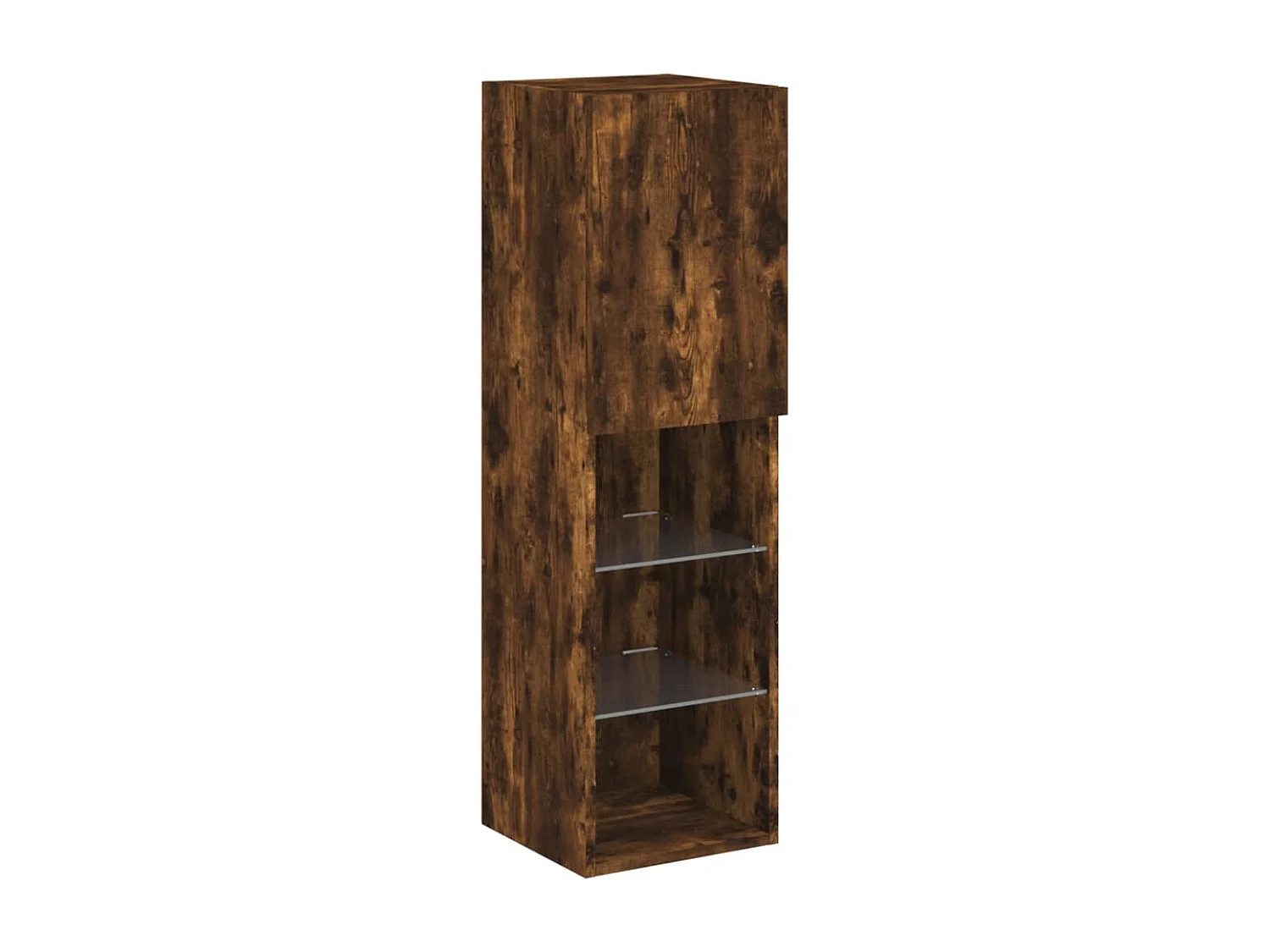 Set Mobili TV a Muro 8 pz con Luci LED Rovere Fumo