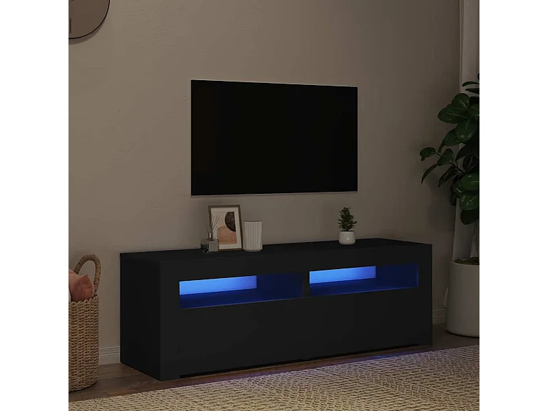 Tv-meubel met LED-verlichting 120x35x40 cm zwart