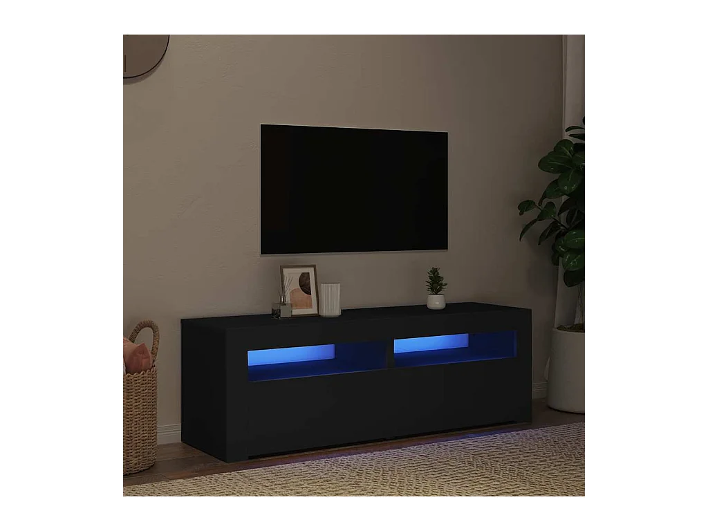 Meuble TV avec lumières LED noir 120x35x40 cm