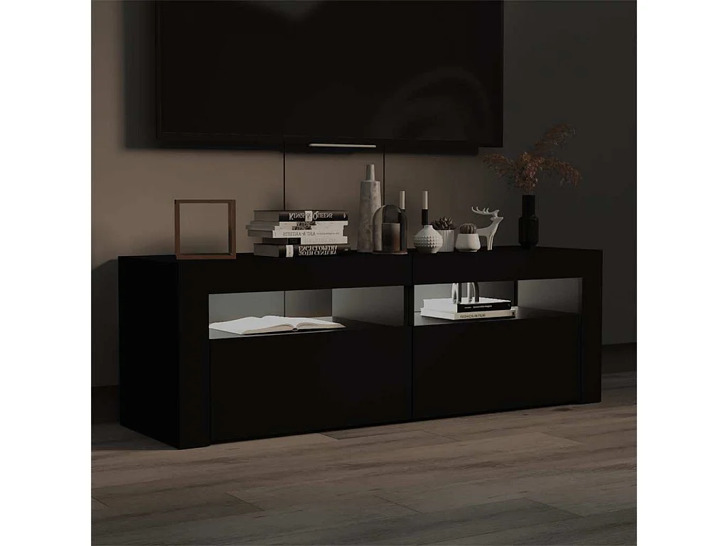 Meuble TV avec lumières LED noir 120x35x40 cm
