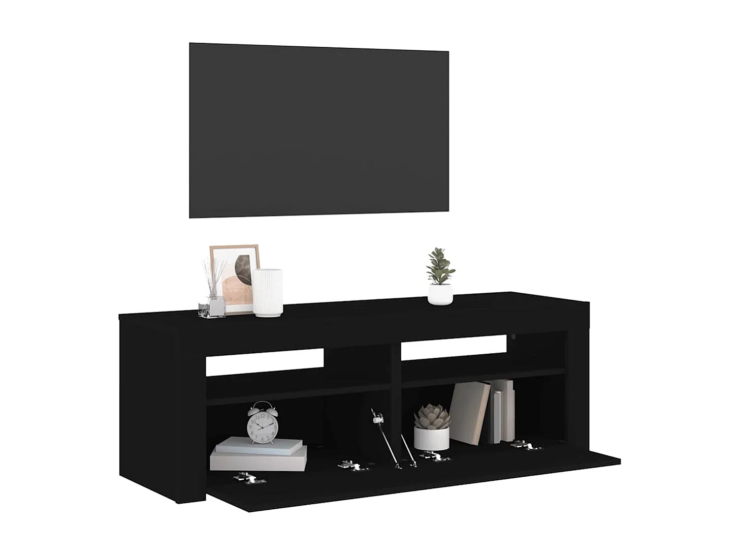 Meuble TV avec lumières LED noir 120x35x40 cm