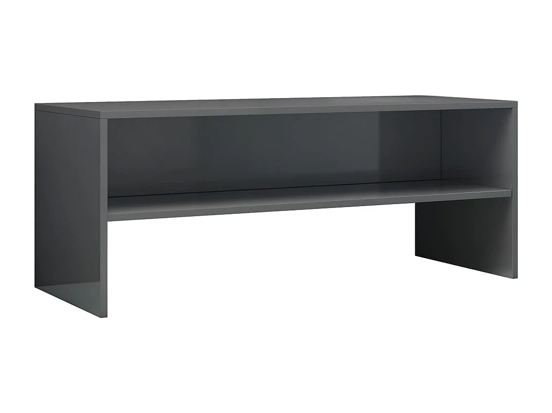 Meuble TV Gris brillant 100x40x40 cm Bois d’ingénierie