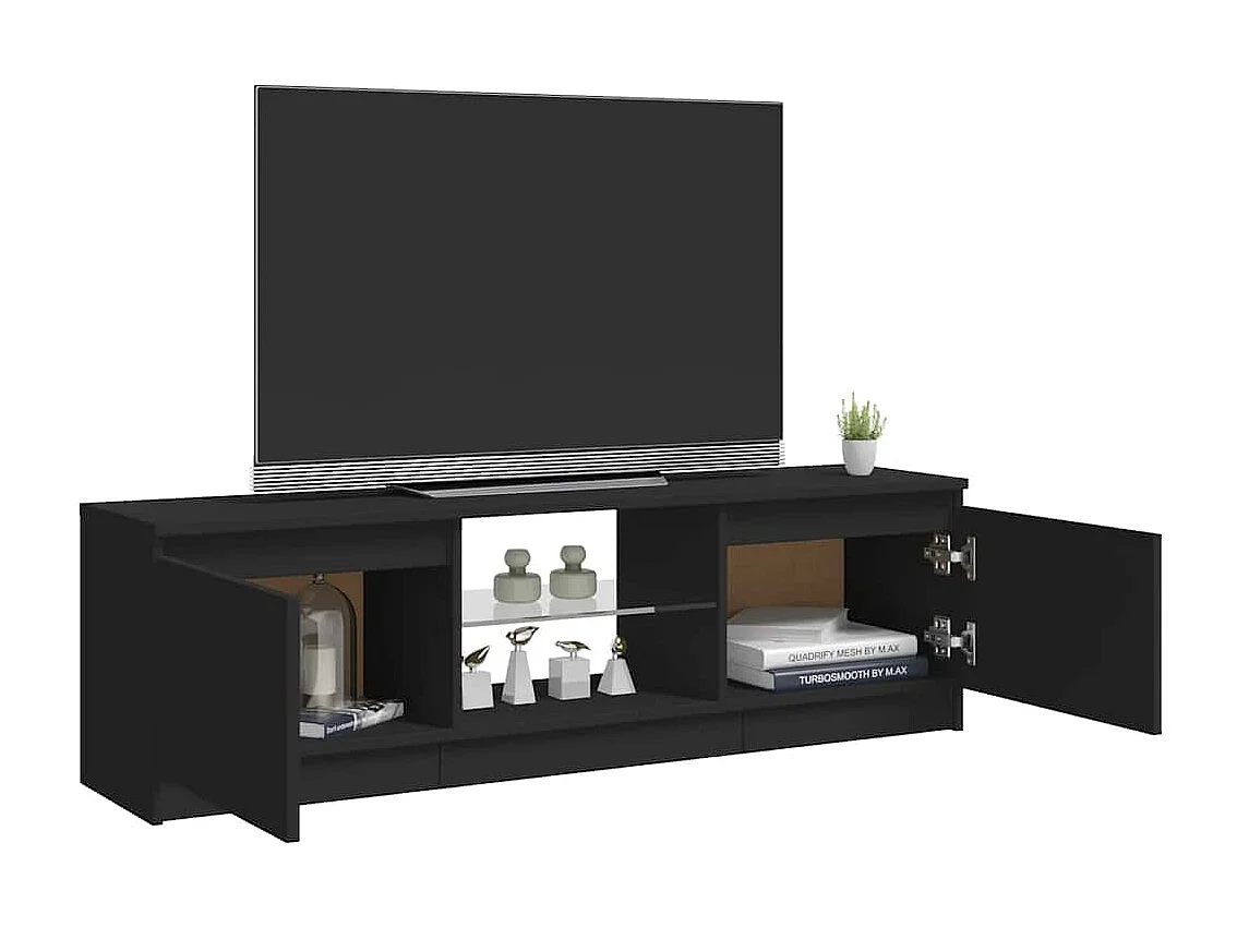 Meuble TV avec lumières LED Noir 120x30x36 cm