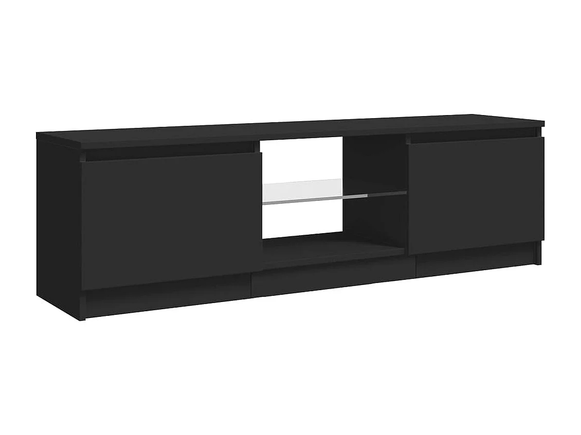 Meuble TV avec lumières LED Noir 120x30x36 cm