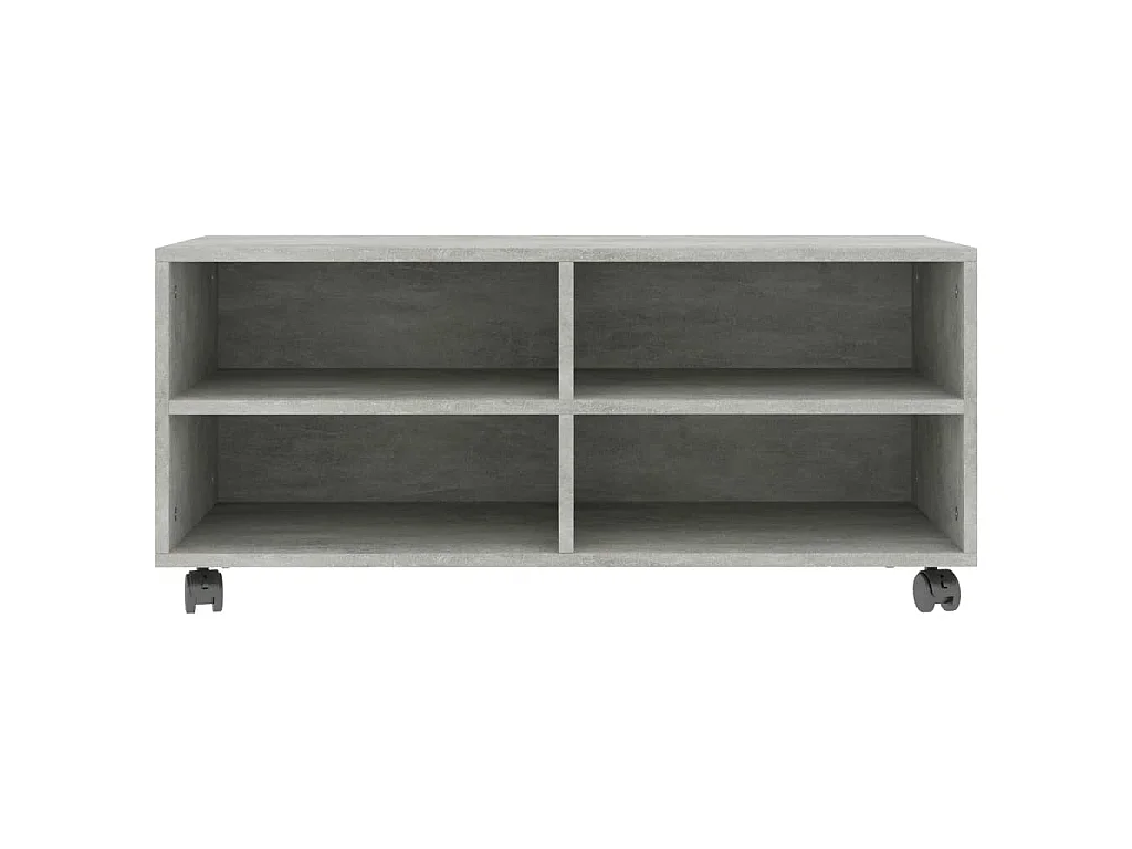 Meuble TV avec roulettes Gris béton 90x35x35 cm Bois ingénierie