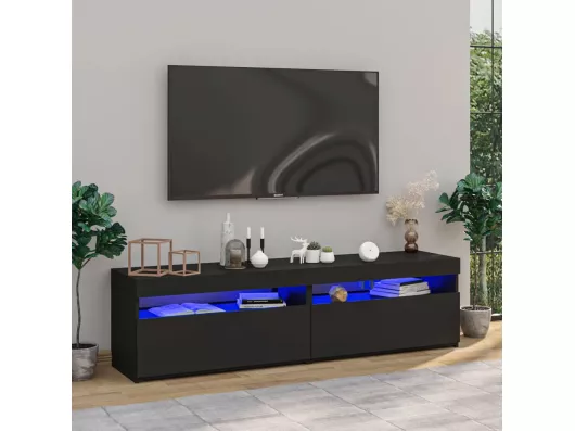 Kauf Unique TV-Schränke 2 Stk. mit LED-Leuchten Schwarz 75x35x40 cm