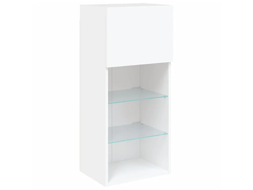 Meubles TV avec lumières LED 2 pcs blanc 40,5x30x90 cm