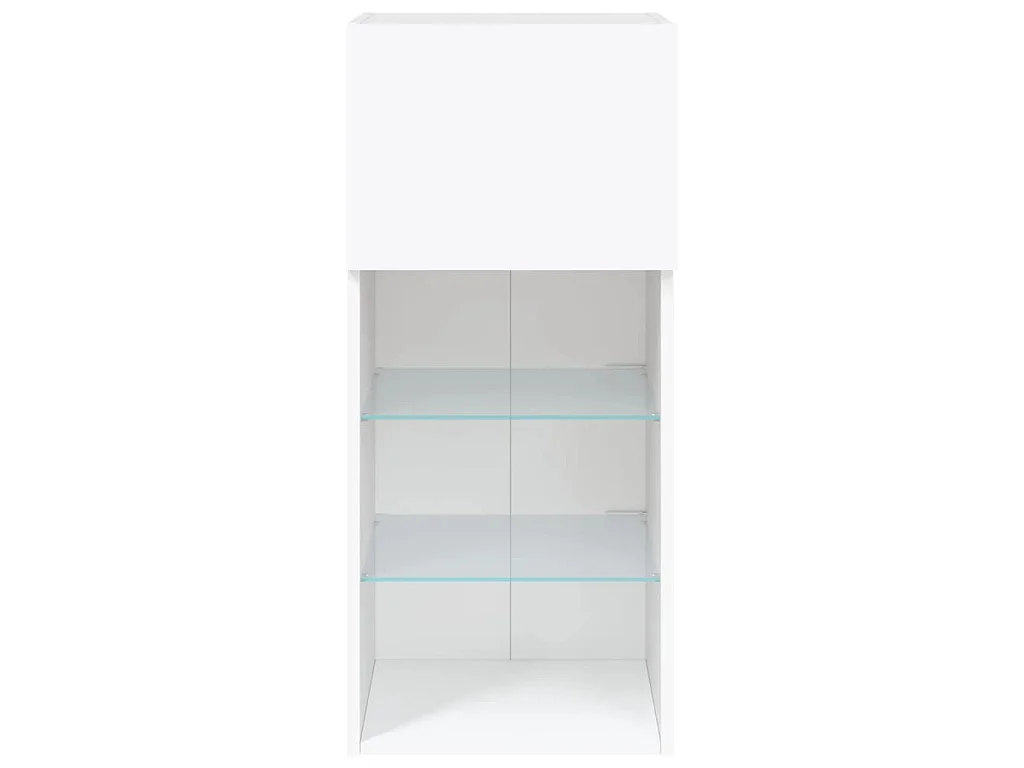 Meubles TV avec lumières LED 2 pcs blanc 40,5x30x90 cm