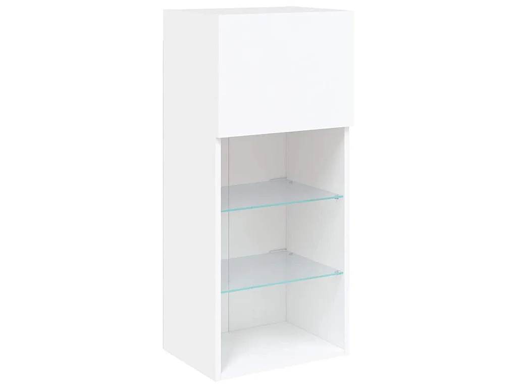 Muebles para TV con luces LED 2 uds blanco 40,5x30x90 cm