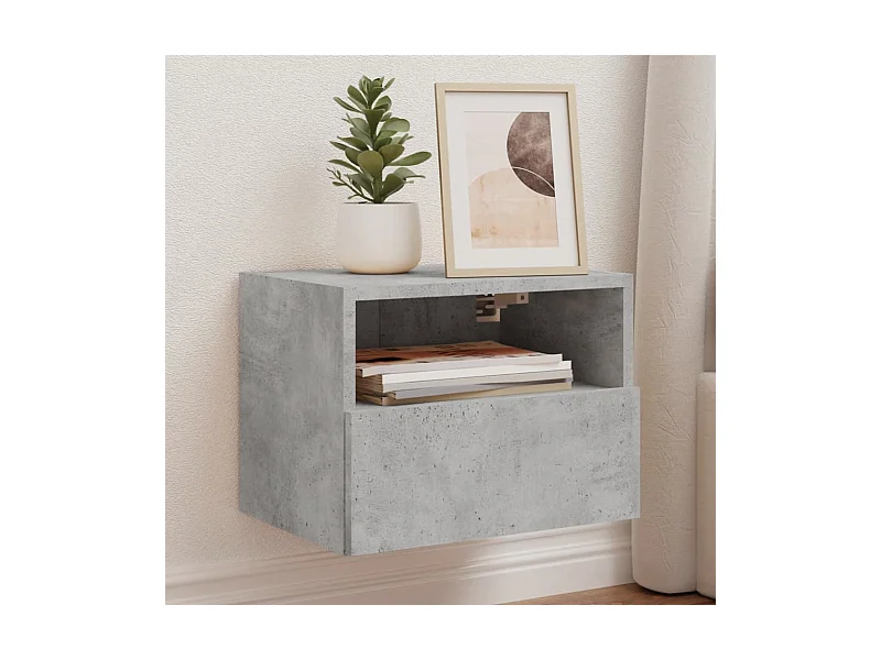 Meuble TV mural gris béton 40x30x30 cm bois d'ingénierie