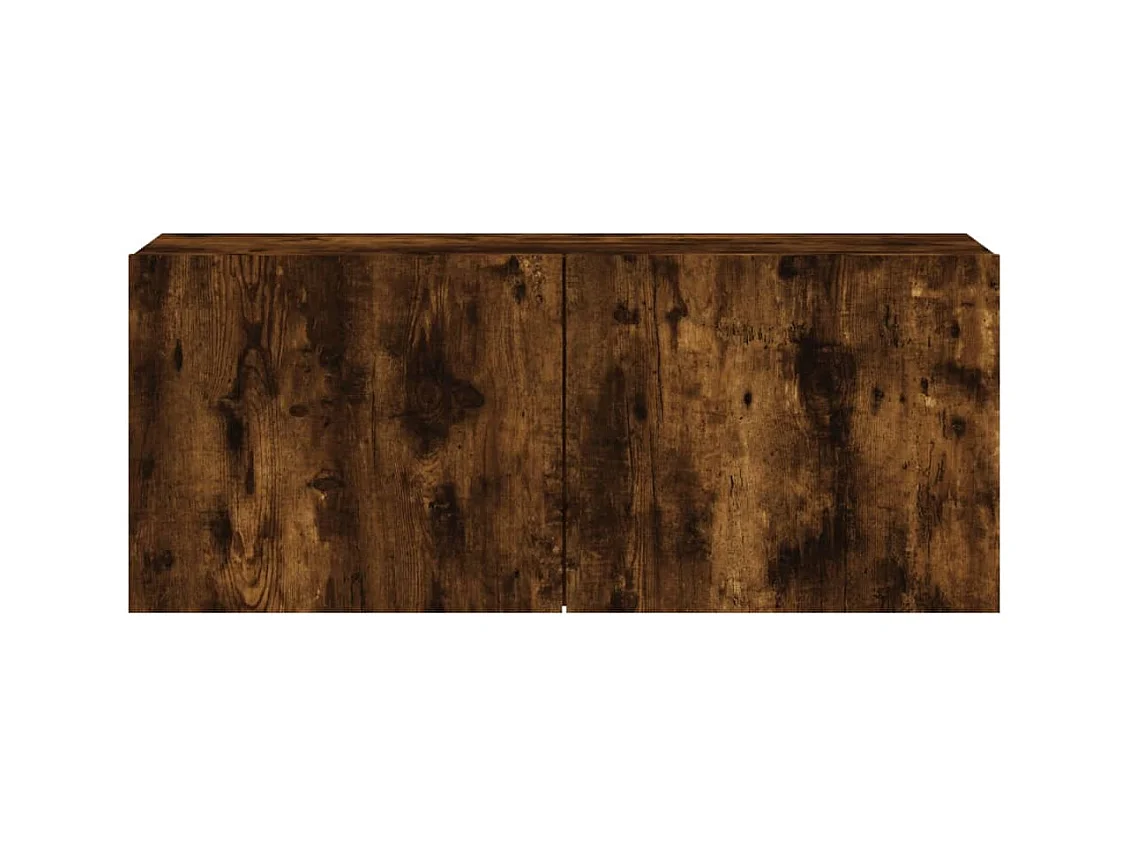 Meuble TV mural chêne fumé 100x30x41 cm