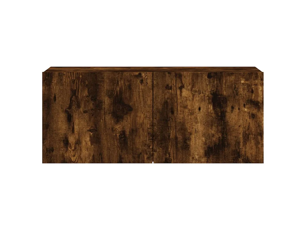 Meuble TV mural chêne fumé 100x30x41 cm