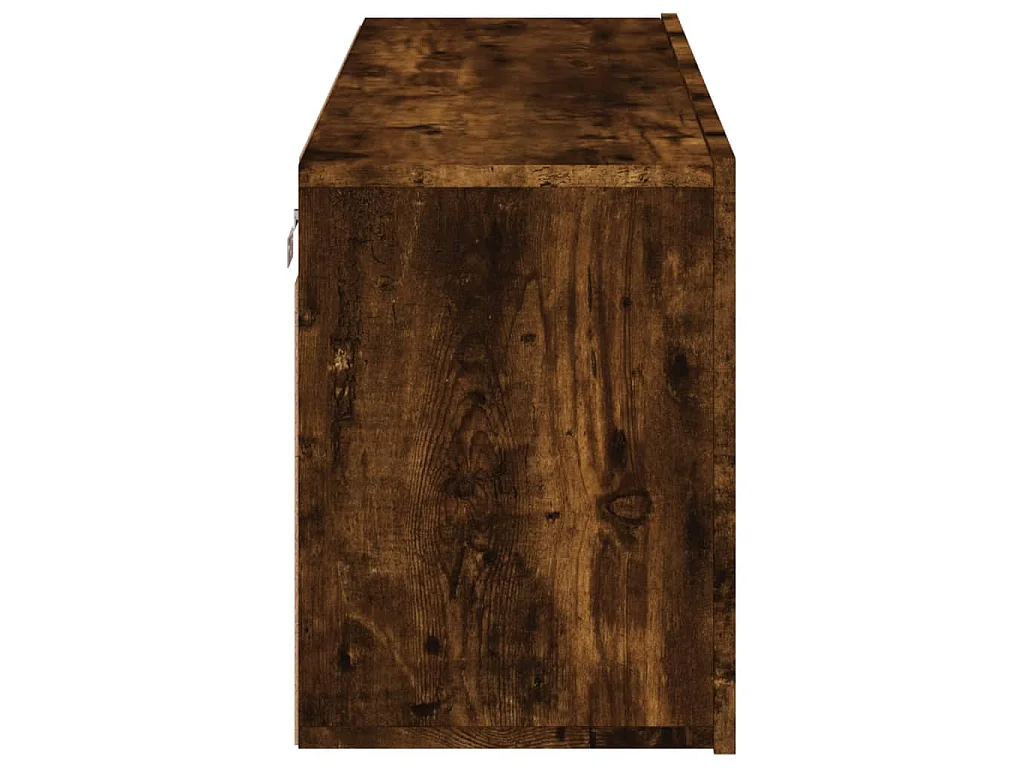 Meuble TV mural chêne fumé 100x30x41 cm