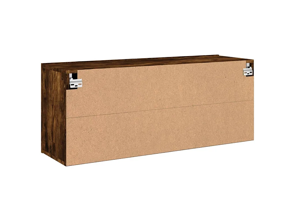 Meuble TV mural chêne fumé 100x30x41 cm