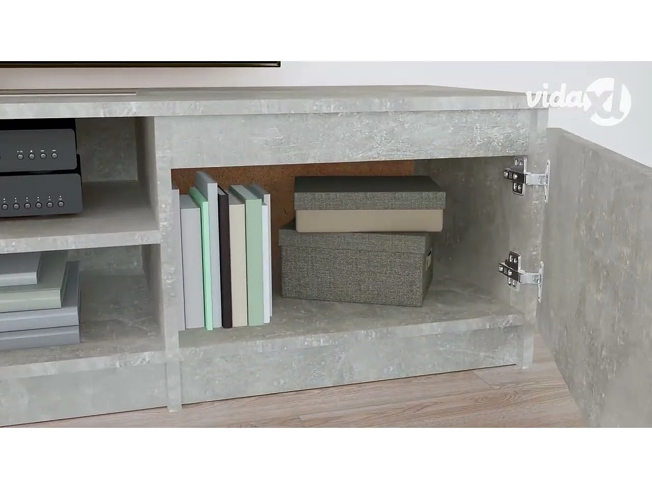 Meuble TV Gris béton 140x40x35,5 cm Bois d'ingénierie