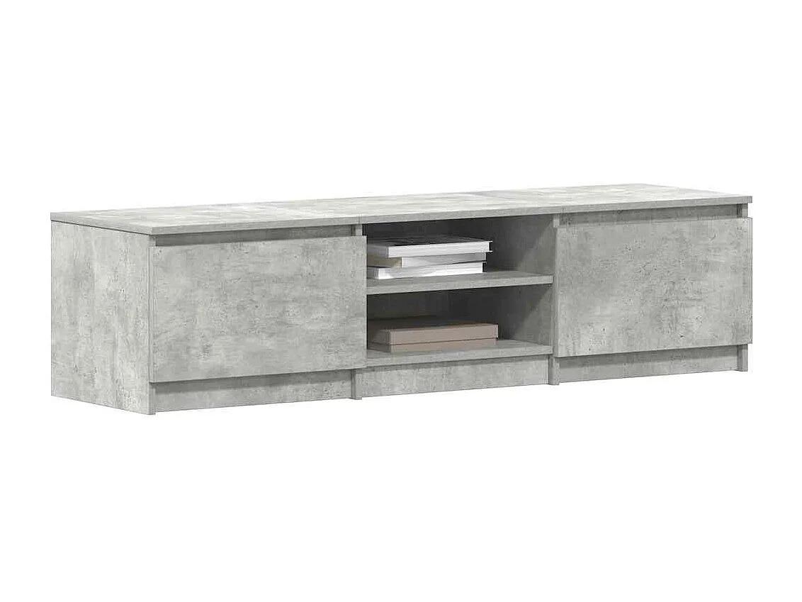Mueble de TV madera contrachapada gris hormigón 140x40x35,5 cm