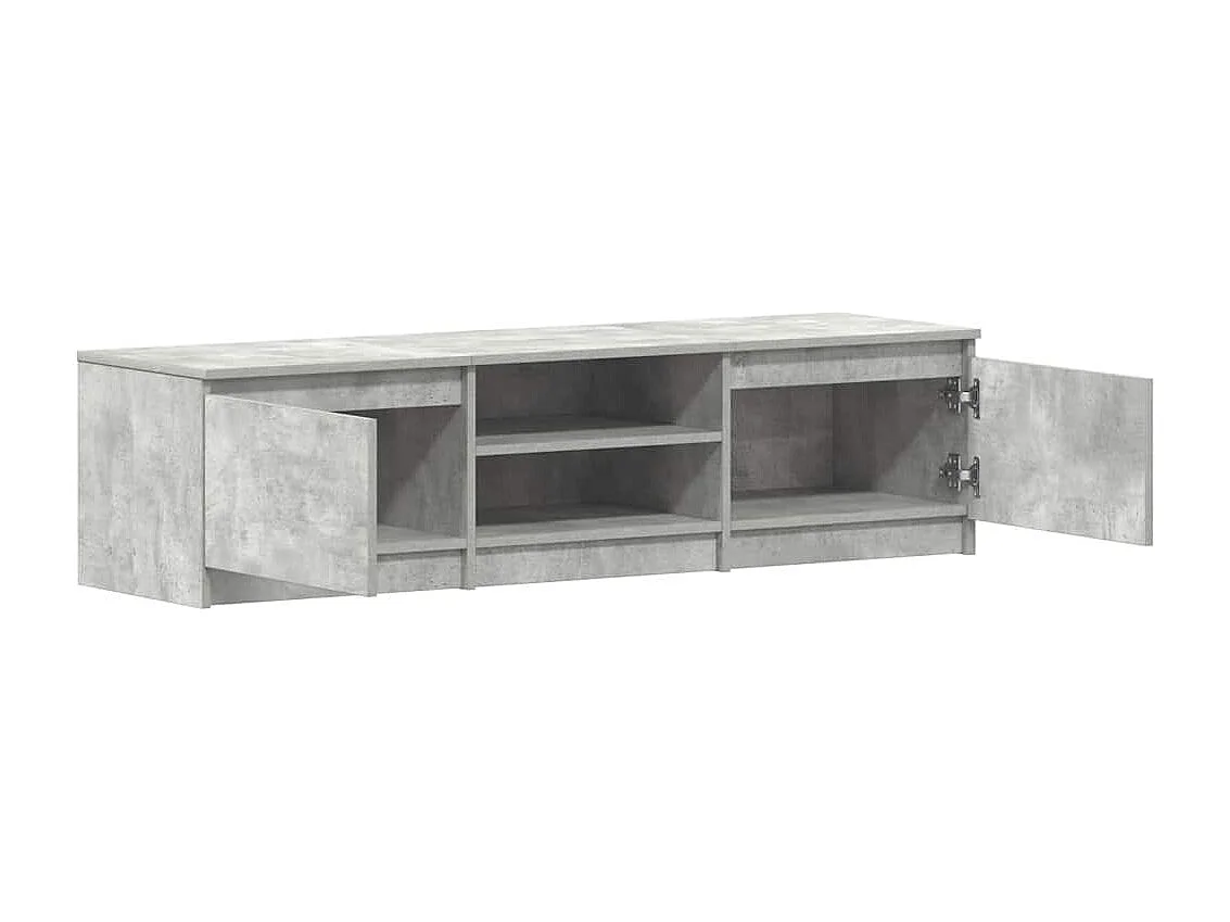 Mueble de TV madera contrachapada gris hormigón 140x40x35,5 cm