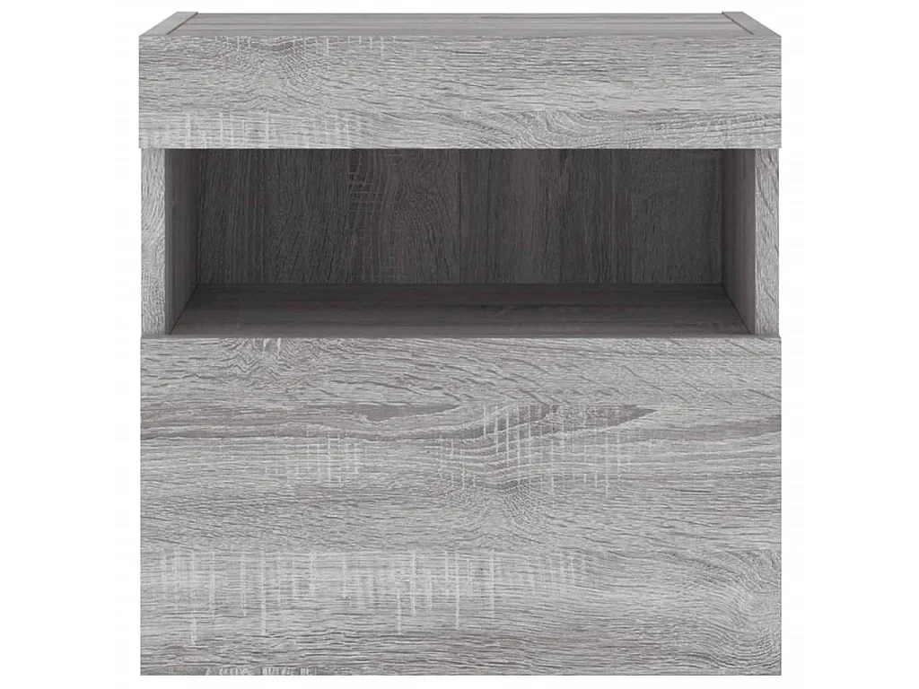 Meuble TV mural avec lumières LED sonoma gris 40x30x40 cm